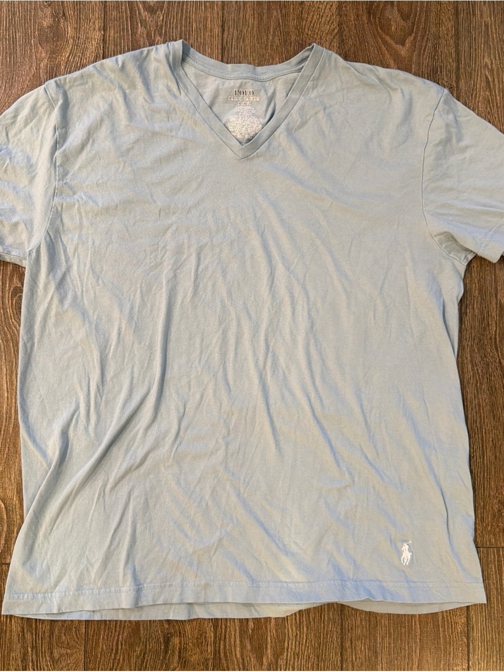 Polo by Ralph Lauren Men’s Pale Blue V-Neck Tee